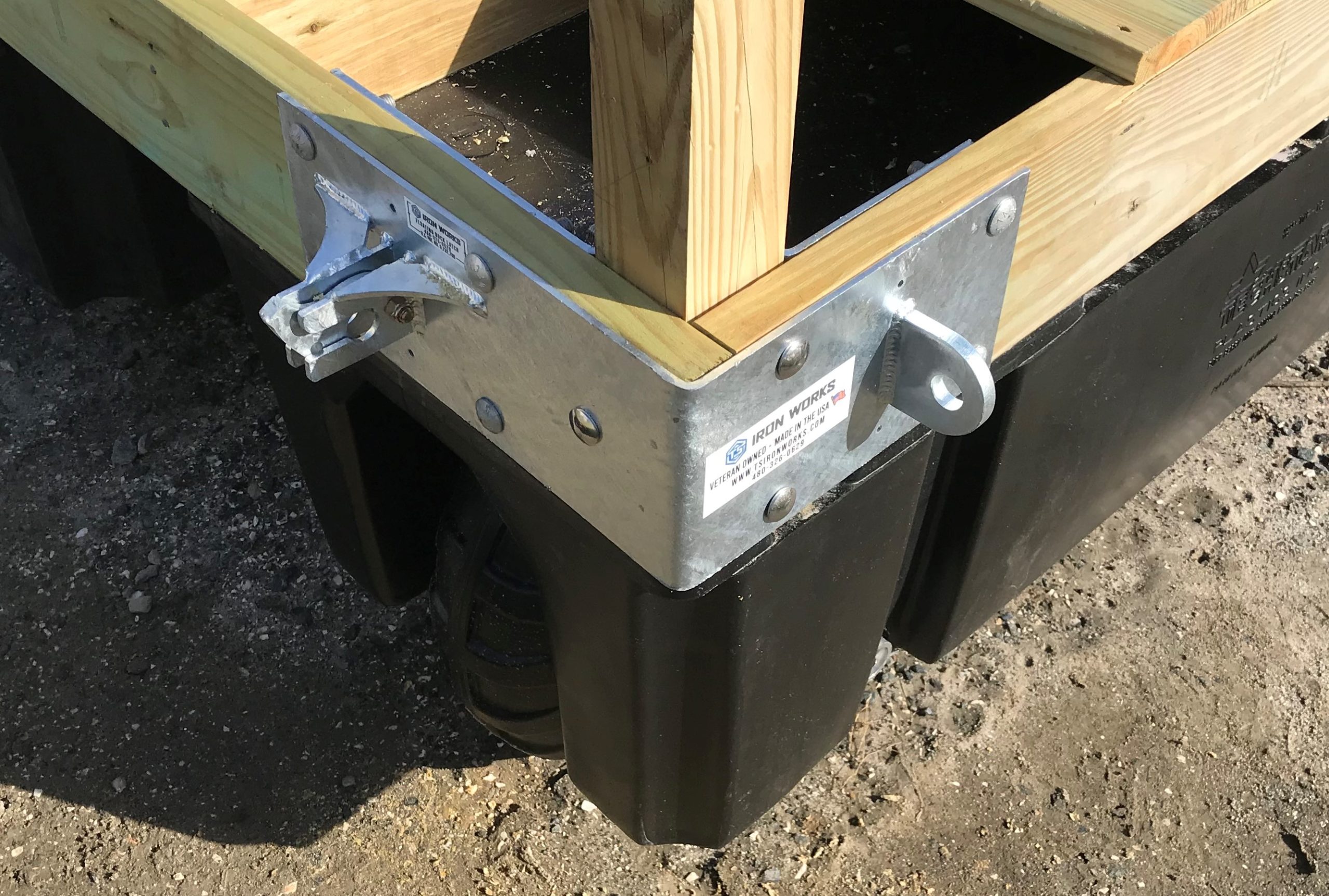 dock latches in custom corner configuration